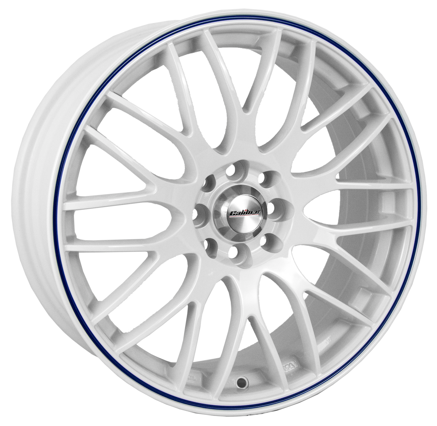 Calibre Motion - White / Blue Rim (Set of 4)